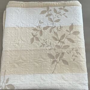 Martha Stewart Quilt Cream White Beige Full/Queen 88x92